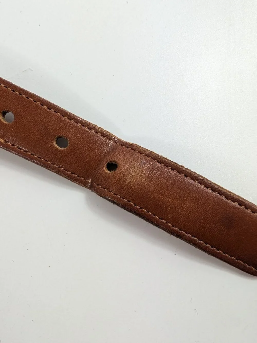 Vintage Coach Natural Linen Belt Leather Ends 44